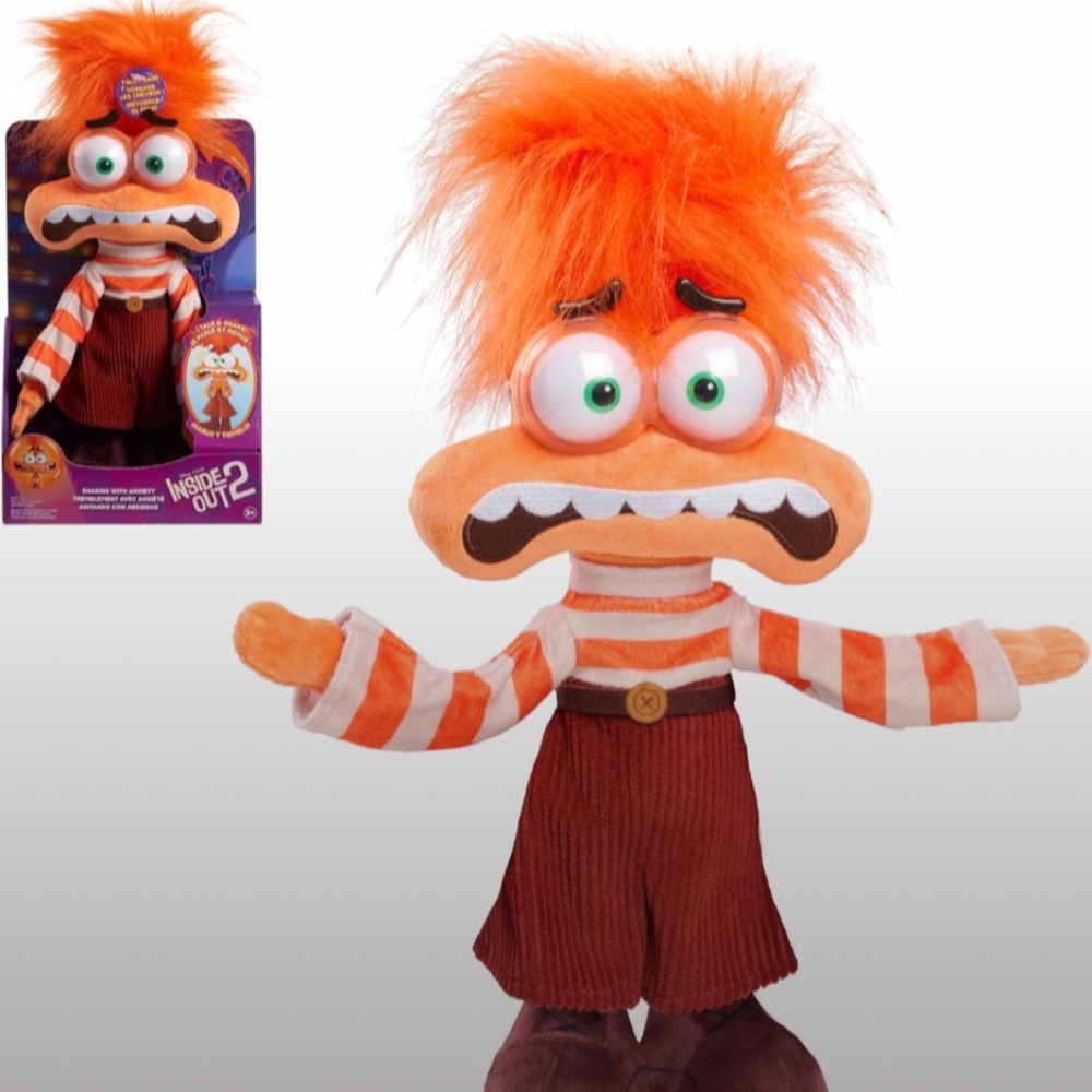 Disney and Pixar Inside Out 2 Shaking with Anxiety Feature Plush Toy, 13" Toy